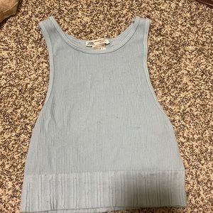 Light blue Zara cropped tank